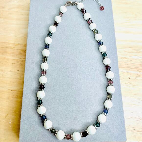 Premier Designs Faux Pearls Multicolor Spacers Beaded Necklace - Picture 3 of 3